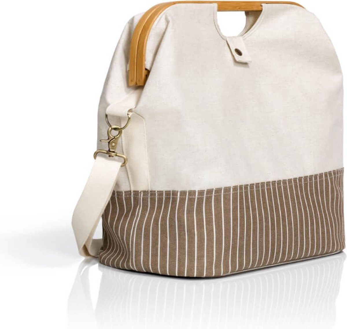 Prym Opbergtas canvas en bamboe S 40,5x25x45cm natuur.