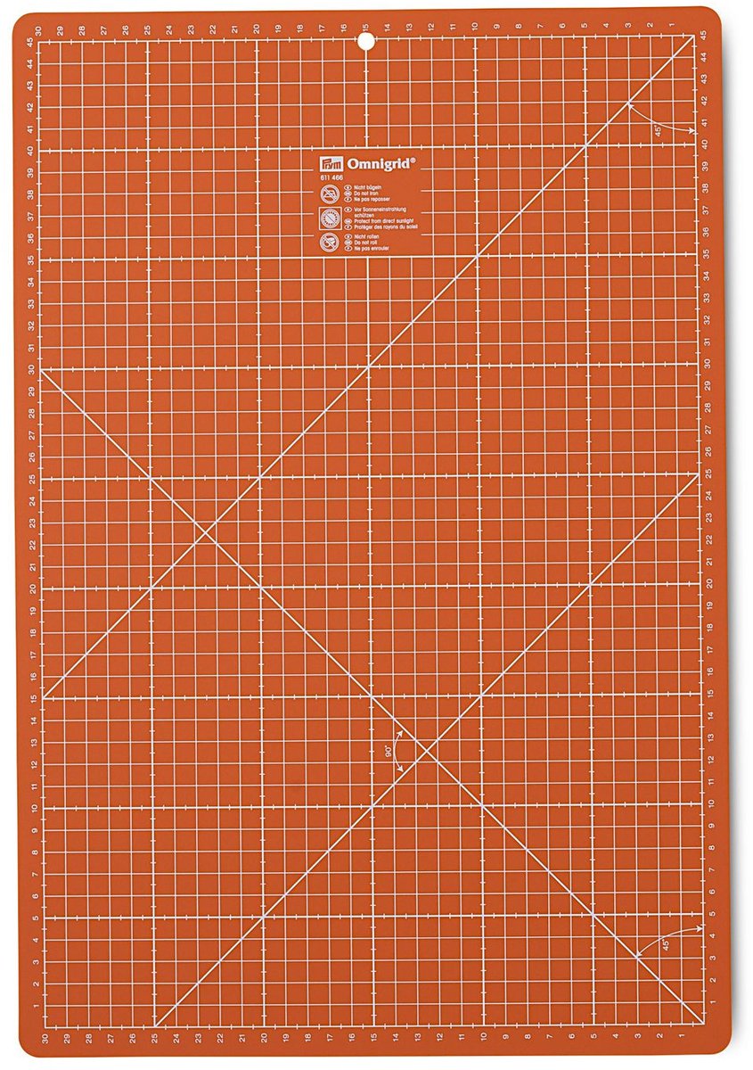 Prym Snijmat cm-inch 30x45cm oranje.