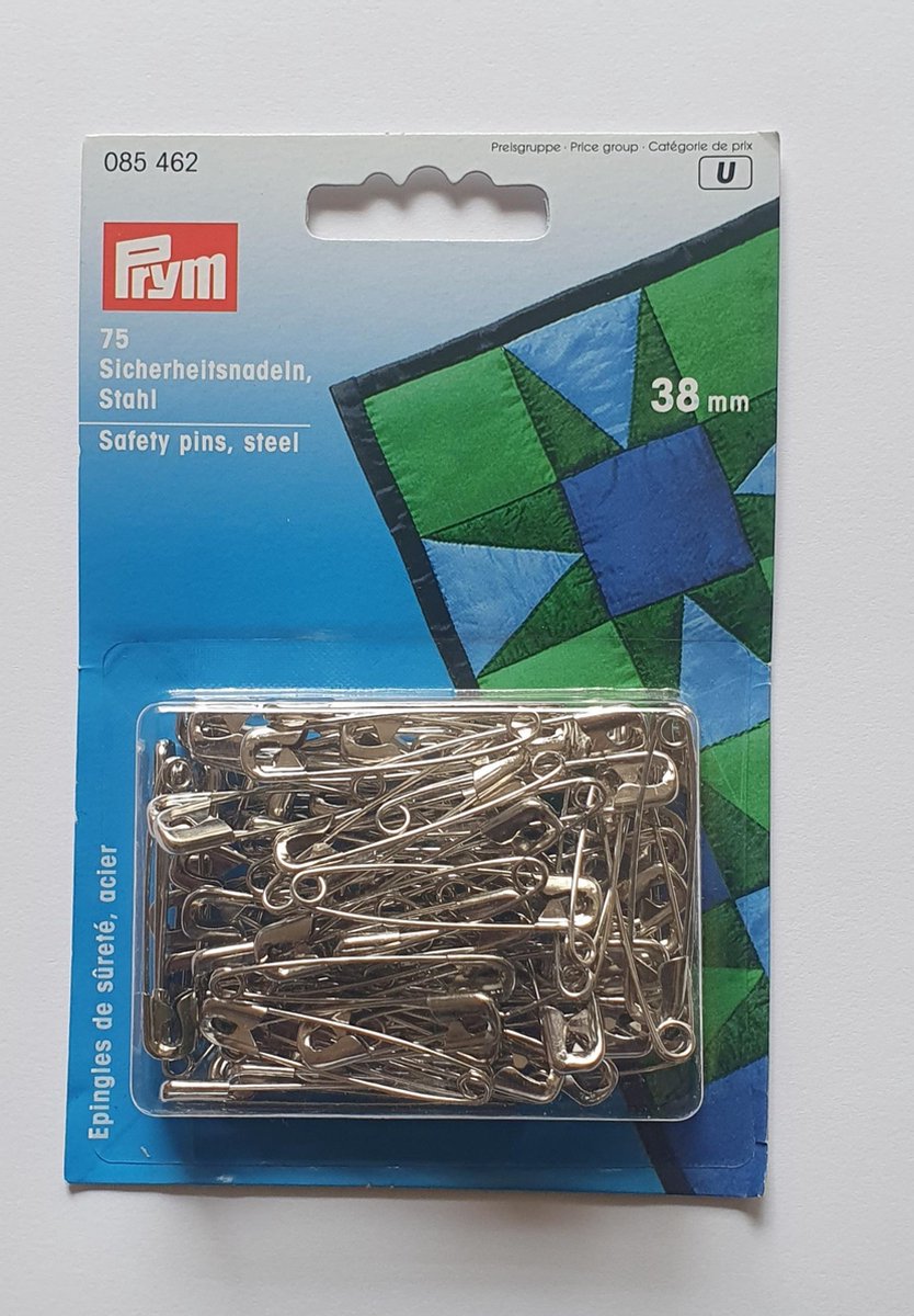   Veiligheidsspelden 75 stuks Staal 38mm lang code 085 462
