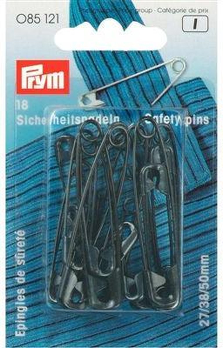   Veiligheidsspelden Zwart 27/38/50 mm - 18 stuks