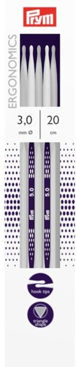   ergonomics 5 stuks kousenbreinaalden 20 cm 3,0 mm