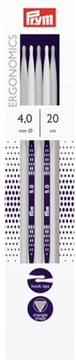  ergonomics 5 stuks kousenbreinaalden 20 cm 4,0 mm