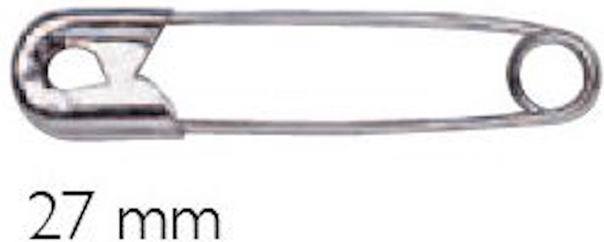   veiligheidsspelden 27 mm - nikkel - zilver - 40 spelden - art. 071237