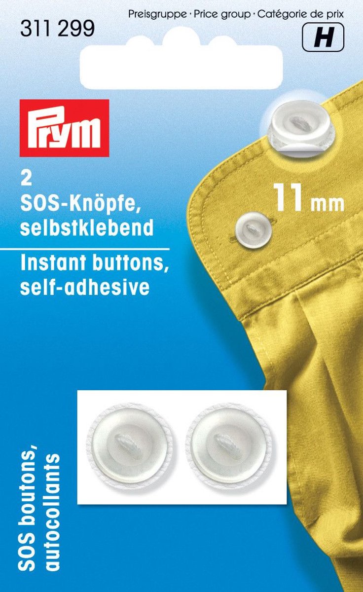 SOS-knopen 11 mm zelfklevend 2 st. - Aannaaiknopen -  