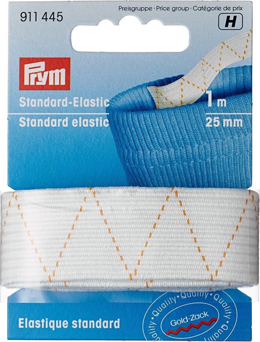Standaard elastiek 25 mm wit 1 m - Elastiek - Prym