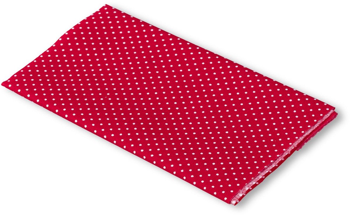 Verstelstuk CO opstrijkbaar 12x45 cm rood/wit stipp. - Prym