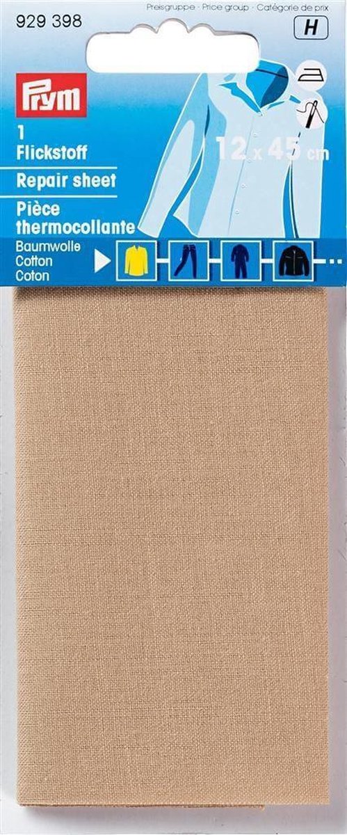 Verstelstuk Katoen Opstrijkbaar 12 x45 cm Camel