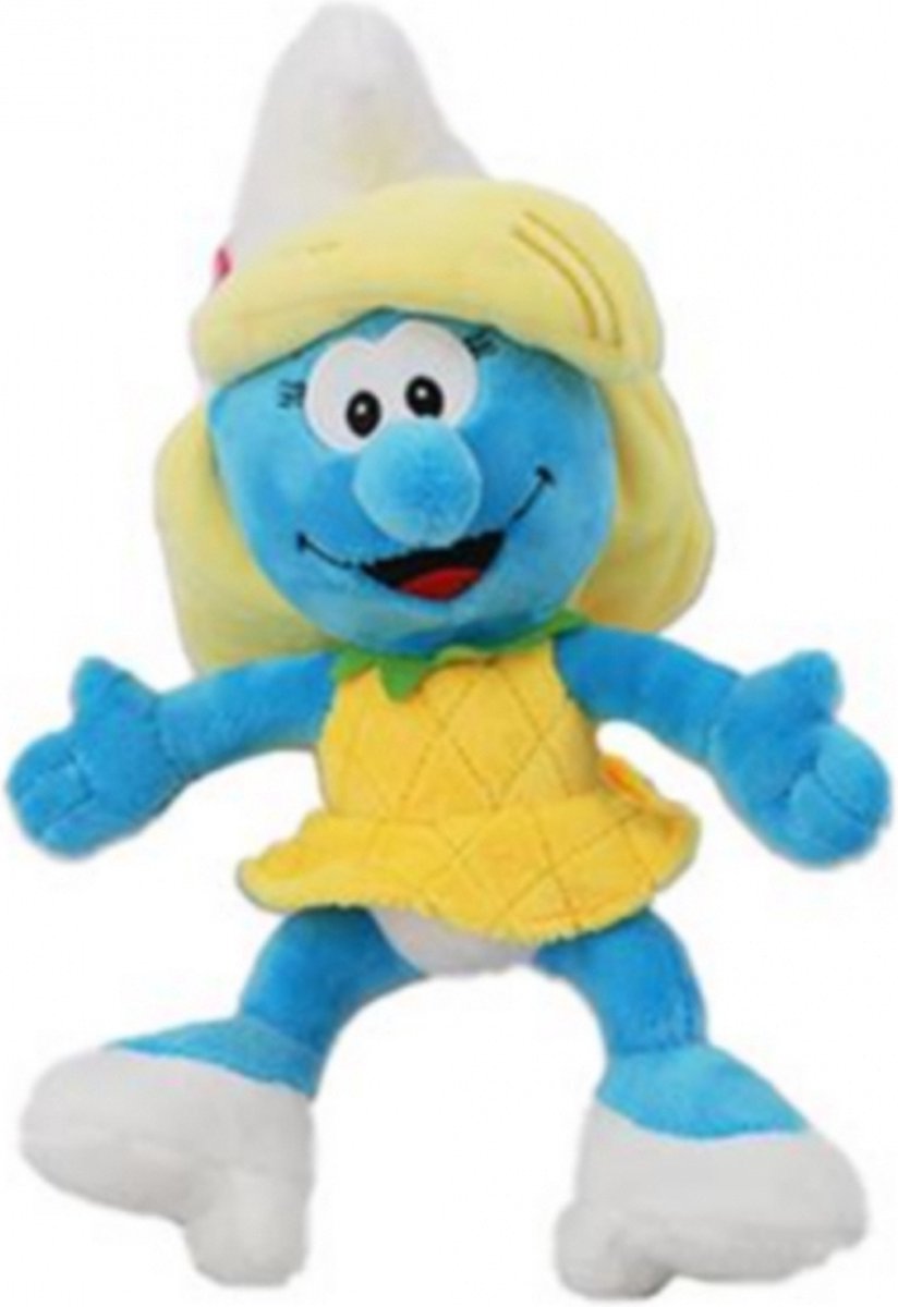 De smurfen - knuffel smurfin 20 cm - ananas outfit - plush