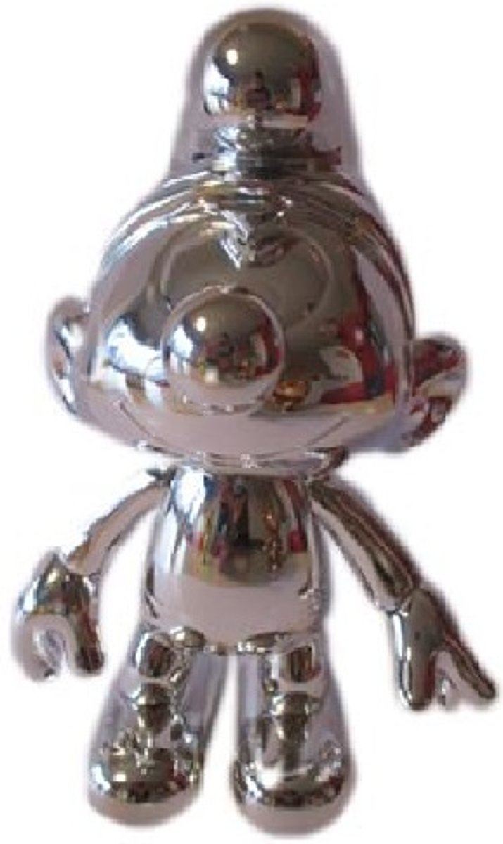 Beweegbare zilverkleurige smurf 20 cm