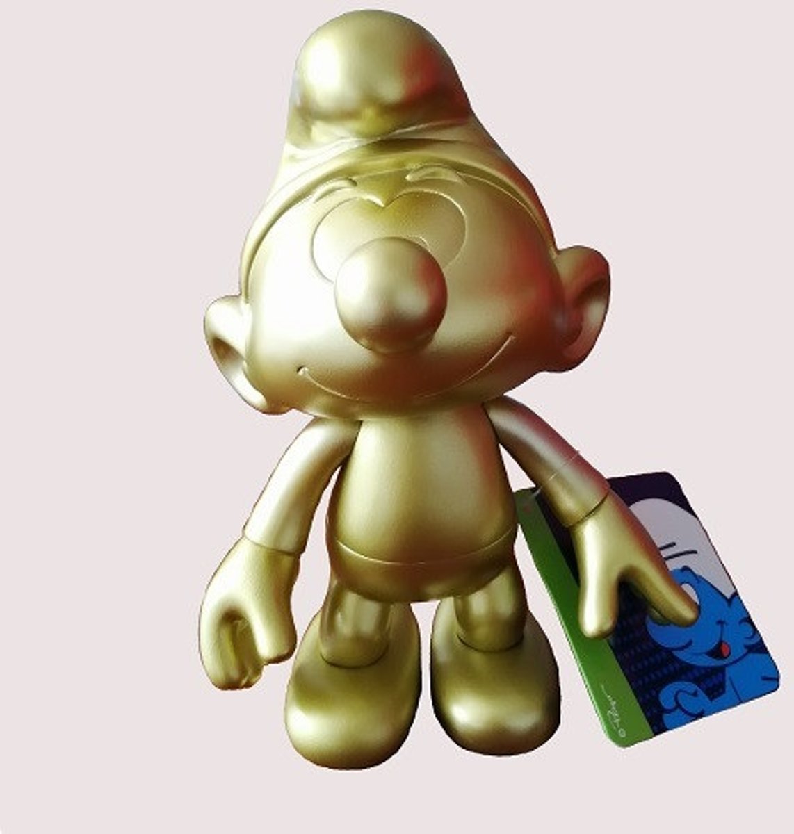 Goudkleurige beweegbare smurf (20 cm)