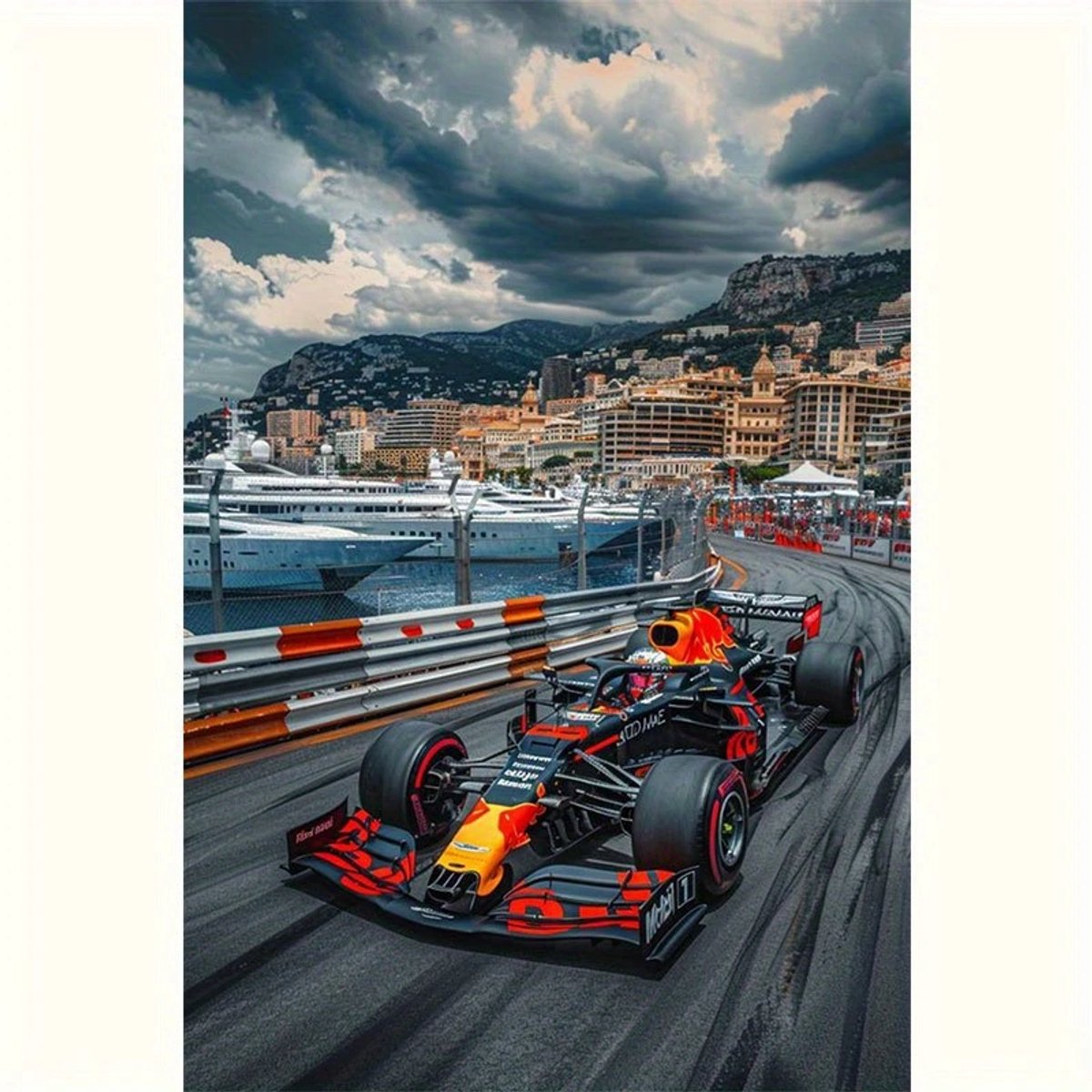 Diamond Painting - Formule 1 - F1 - Max Verstappen - Racen - Monaco - Volledig - Ronde steentjes - 30x40cm