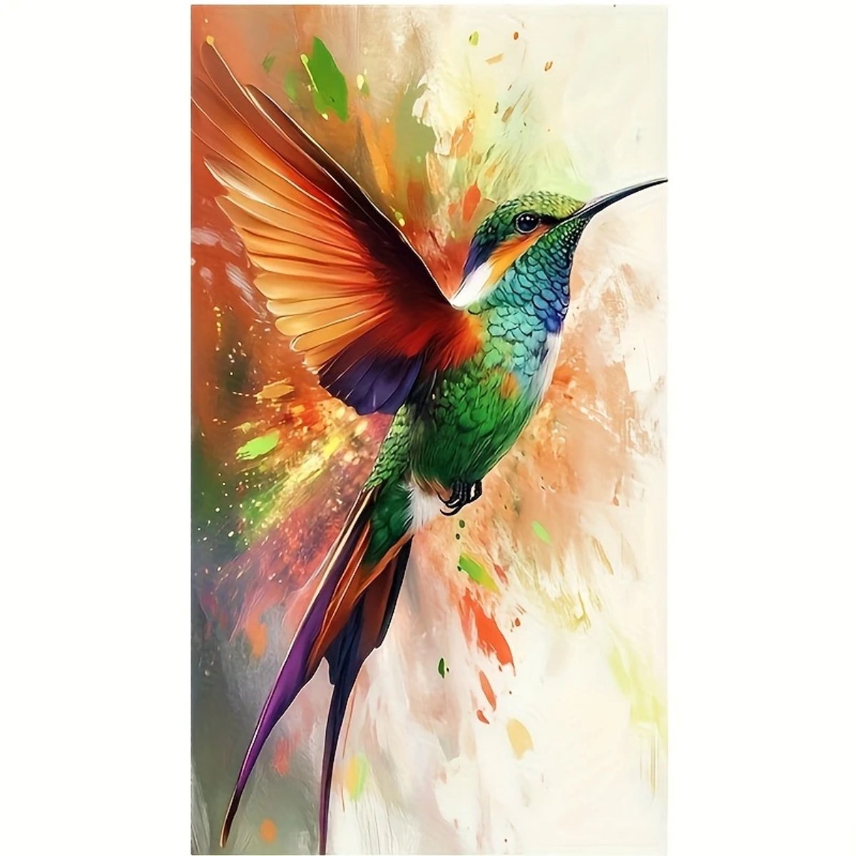 Diamond Painting - Kolibrie - Vogel - Fladderen - Volledig - Ronde steentjes - 30x40cm