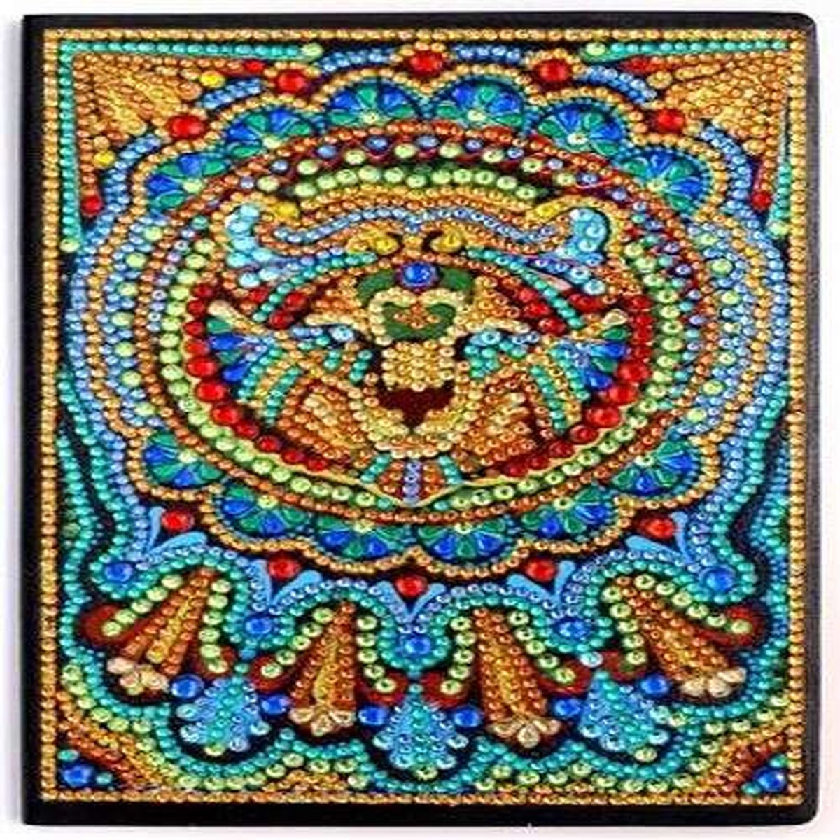 Diamond Painting - Notitieboek:A5 - Leeuw - Volledig - Ronde steentjes - 21x15cm