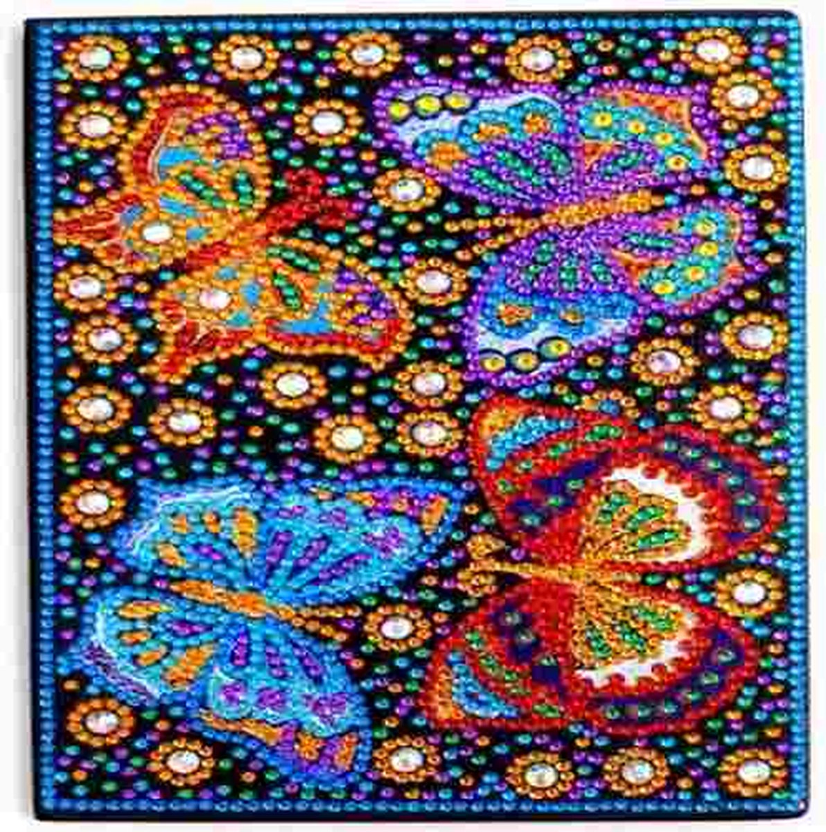 Diamond Painting - Notitieboek:A5 - Vlinders - Volledig - Ronde steentjes - 21x15cm