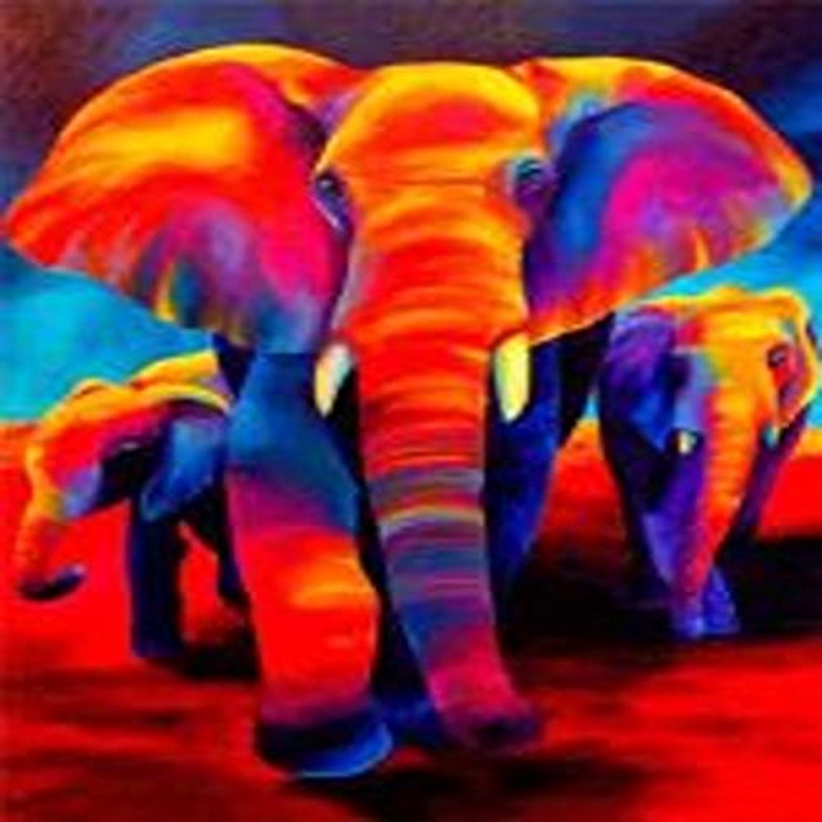 Diamond Painting - Olifant - Volledig - Vierkanten steentjes - 40x30cm