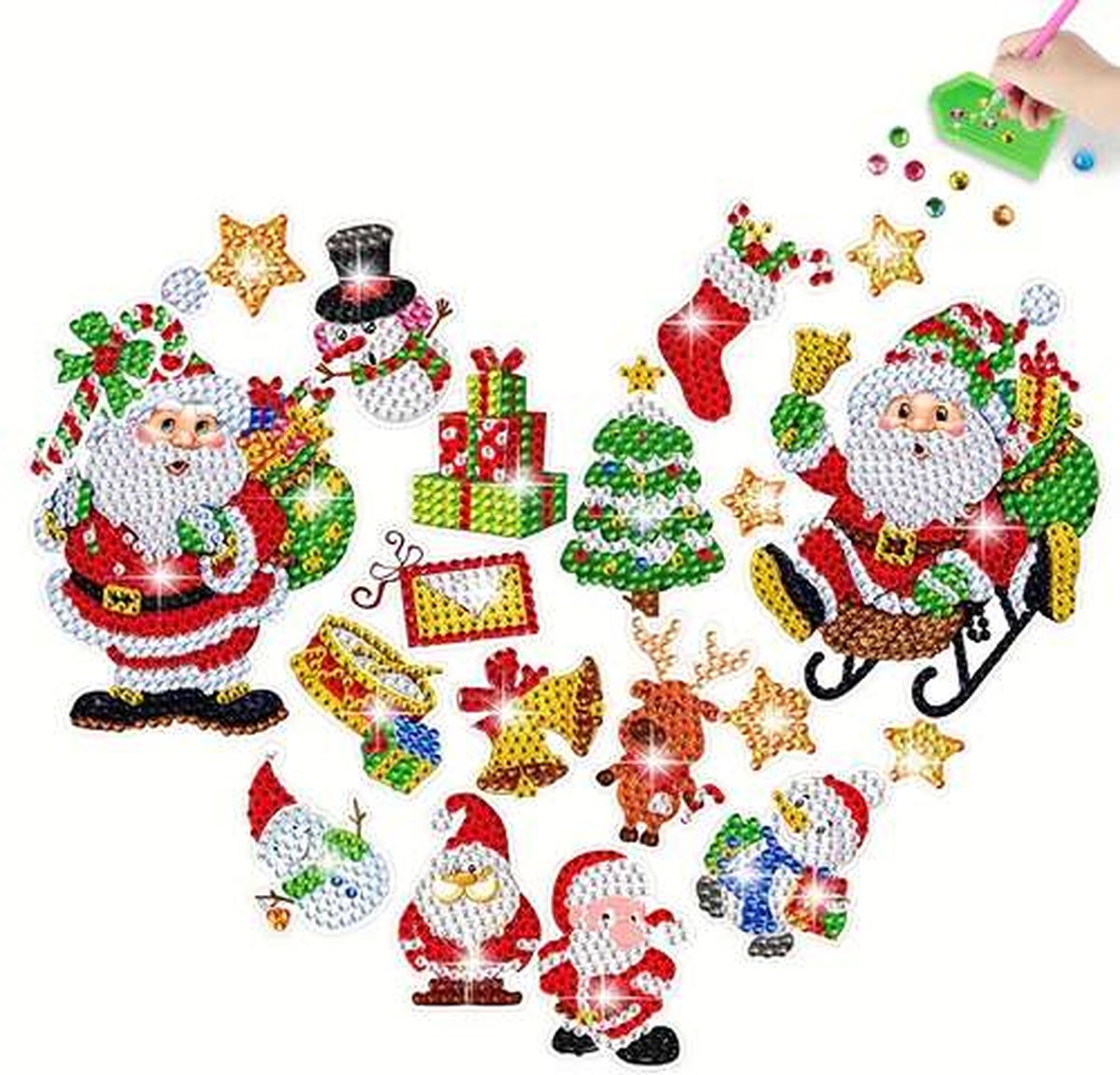 Diamond Painting - Stickers - Kerst - 20 Stuks