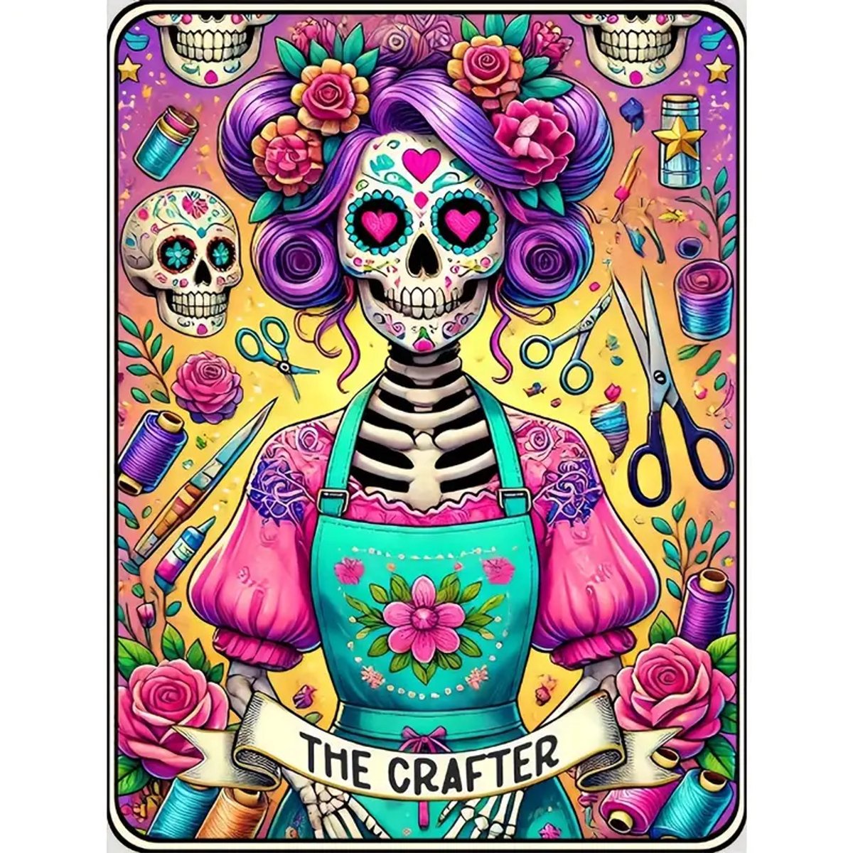 Diamond Painting - The Crafter - Creatief - Skelet - Volledig - Ronde steentjes - 30x40cm