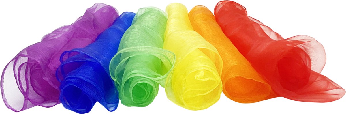   Jongleersjaaltjes Set 6 Stuks - Jongleerdoekjes 60x60 cm - Jongleer Sjaaltjes - Speelsjaaltjes