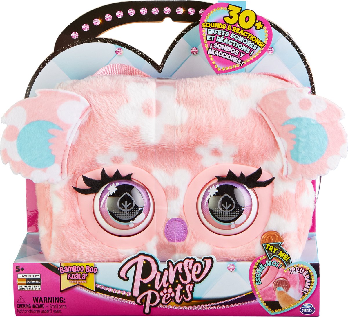 Purse Pets - Print Perfect Bamboo Boo Koala interactieve dierenhandtas met meer dan 30 geluiden en reacties