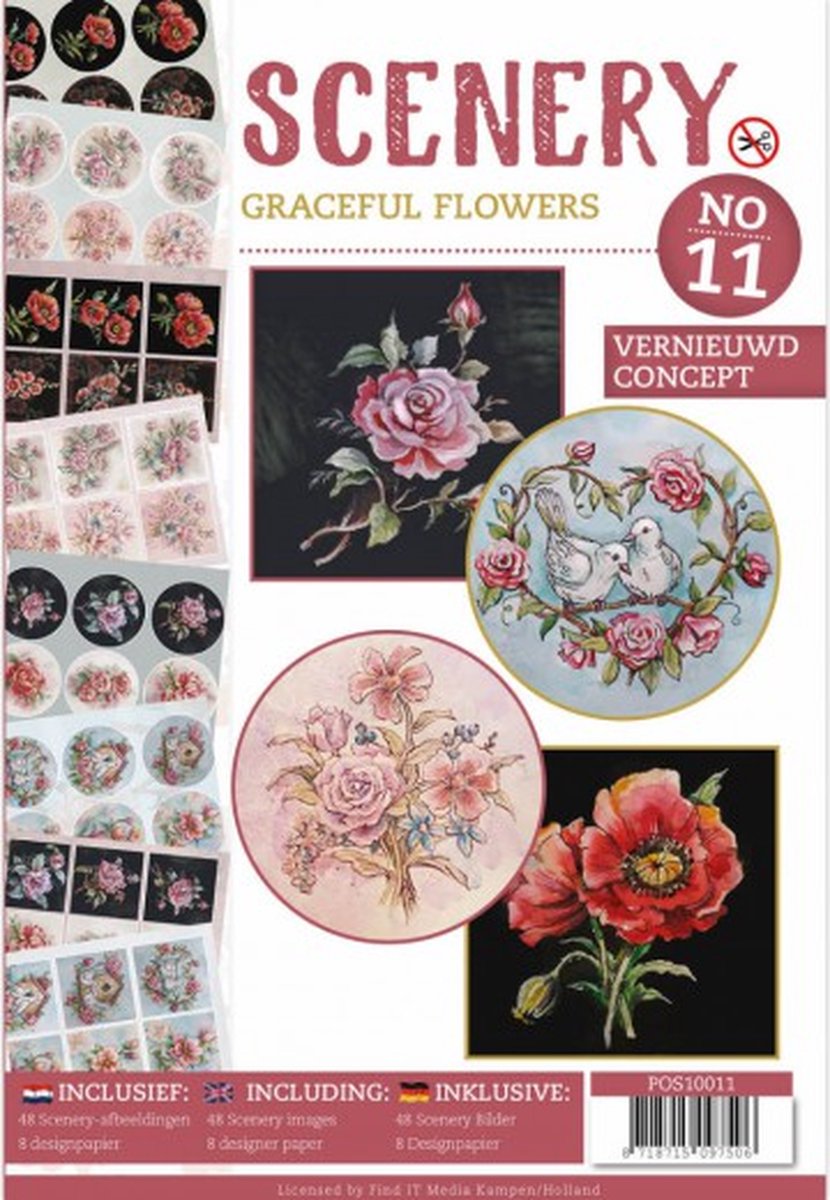 Push Out book Scenery 11 - Graceful Flowers