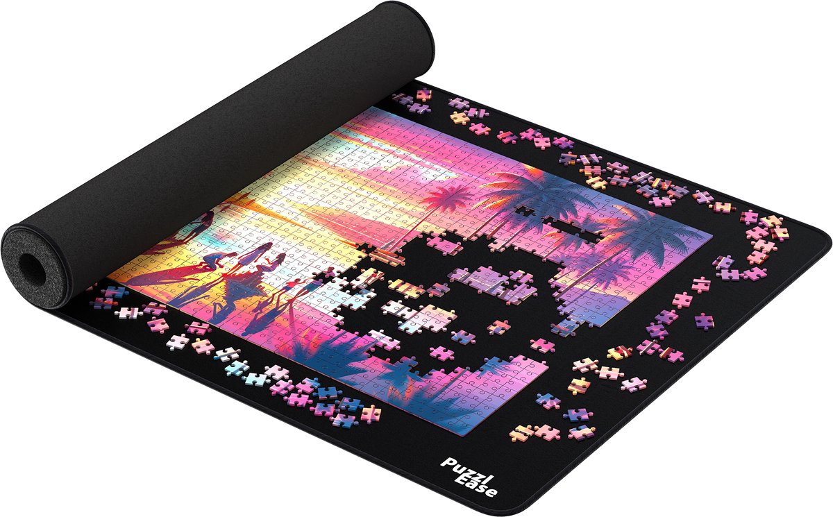   Premium XXL   voor Puzzels tot 1500 Stukjes - 95x150 cm - Portapuzzle Opbergsysteem, Puzzelbord, Puzzelrol, Puzzel Mat