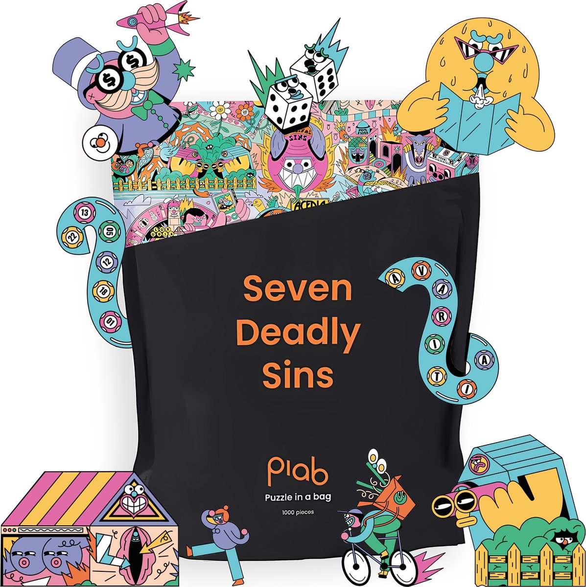 Puzzle in a Bag - De Zeven Hoofdzonden - Limited Edition Puzzel 1000 stukjes