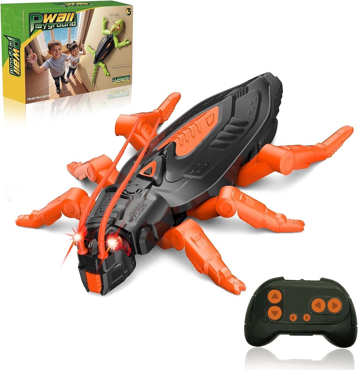 Bedienbare kever-klimmuurspelgoed - Twee modi: vloer en muur rijden - Met LED-verlichting - Opladenbaar - Cadeau voor kinderen vanaf 3 jaar (jongens en meisjes)