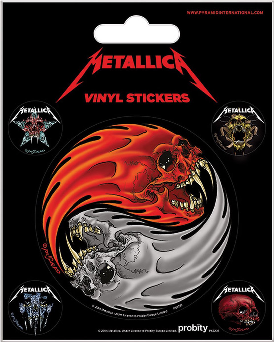 Metallica - Yin & Yang Skulls - Vinyl Stickers Set
