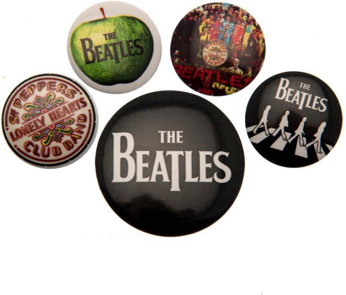 The Beatles White - Button - 5-pack