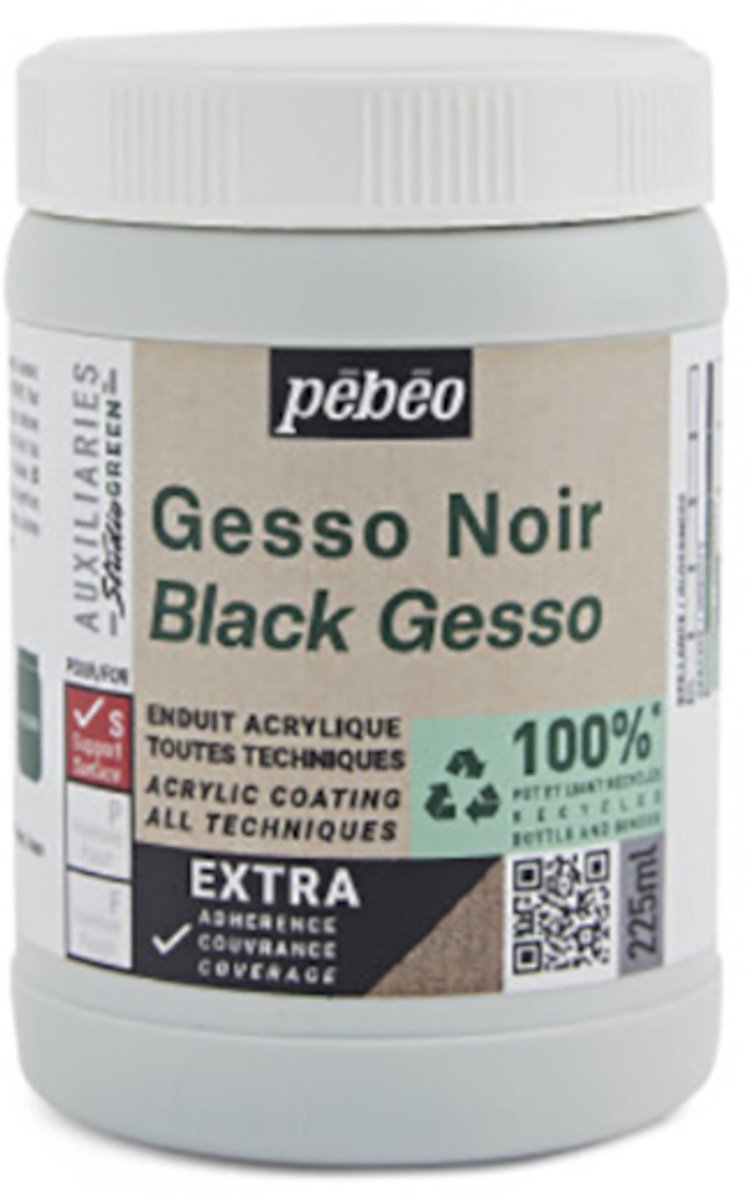 Pebeo Black Gesso, Studio Green 225ml
