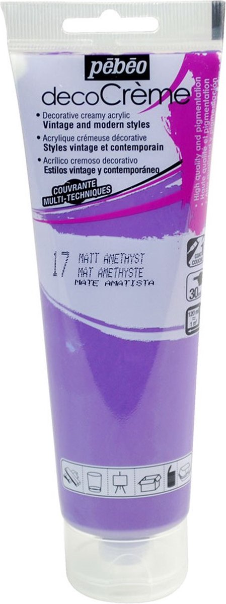 Verf amethist - acryl mat - 120 ml - Pébéo