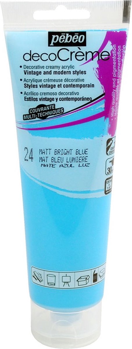 Verf licht blauw - acryl mat - 120 ml - Pébéo