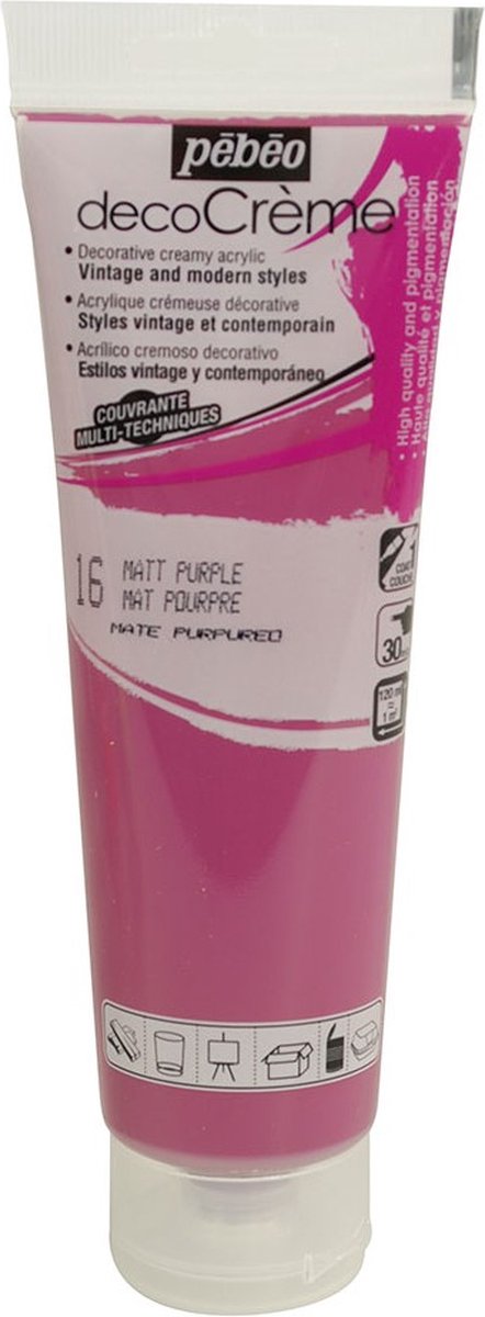 Verf paars - acryl mat - 120 ml - Pébéo