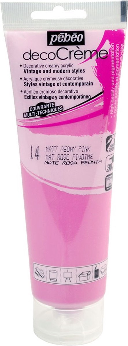 Verf pioenroze - acryl mat - 120 ml - Pébéo