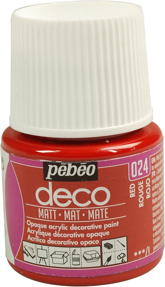 Verf roos - acryl mat - 45 ml - Pébéo