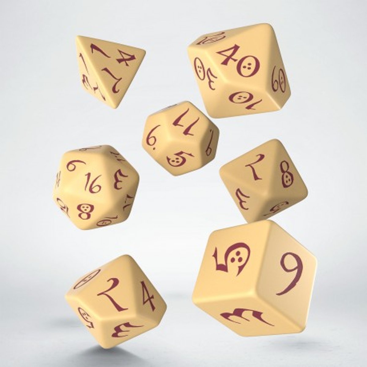 Classic RPG Beige & burgundy Dice Set