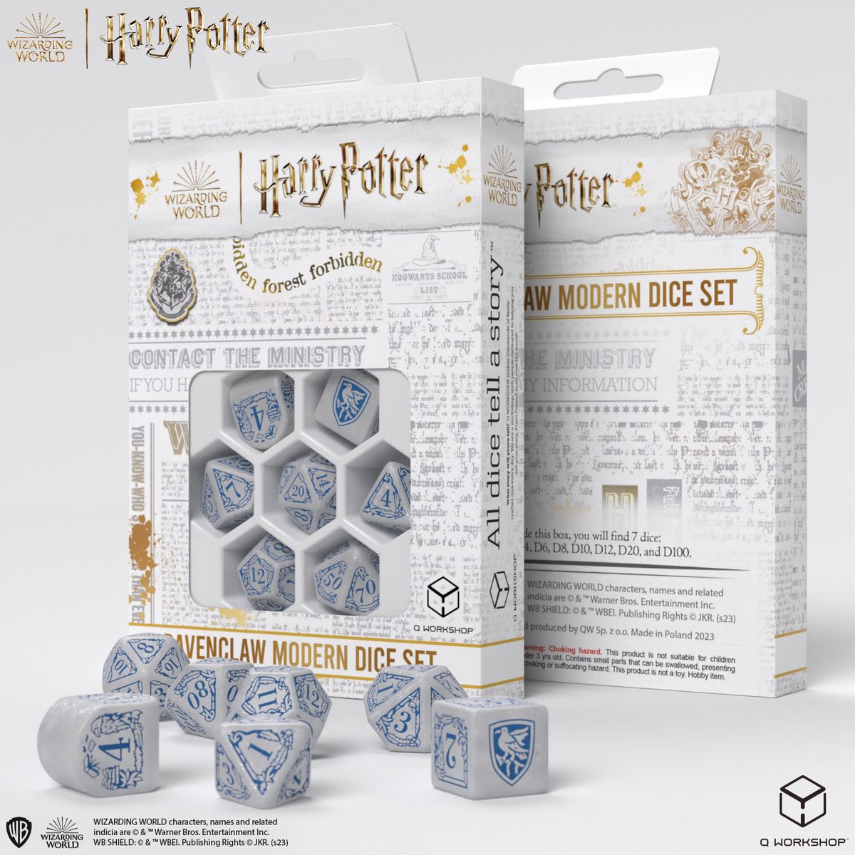 Harry Potter: Ravenclaw Modern Dice Set White (7ST) - Accessoires