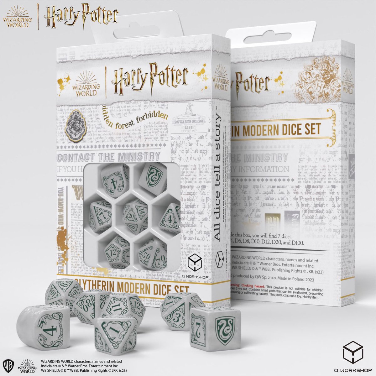 Harry Potter: Slytherin Modern Dice Set White (7ST) - Accessoires