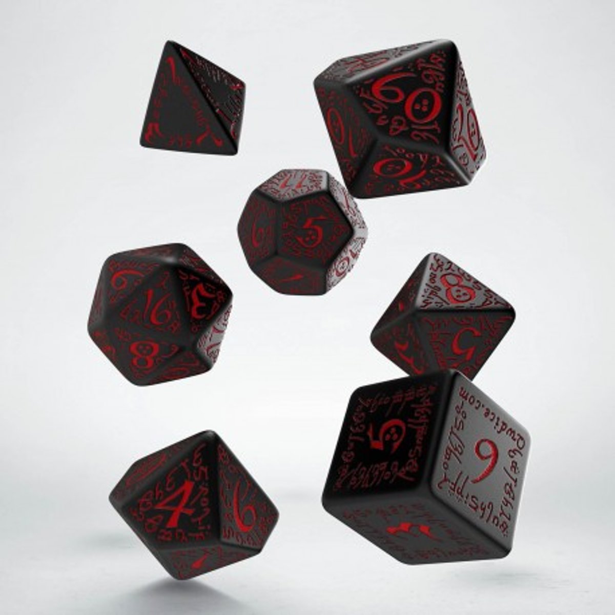 Polydice Set Q-Workshop Elvish Black & Red