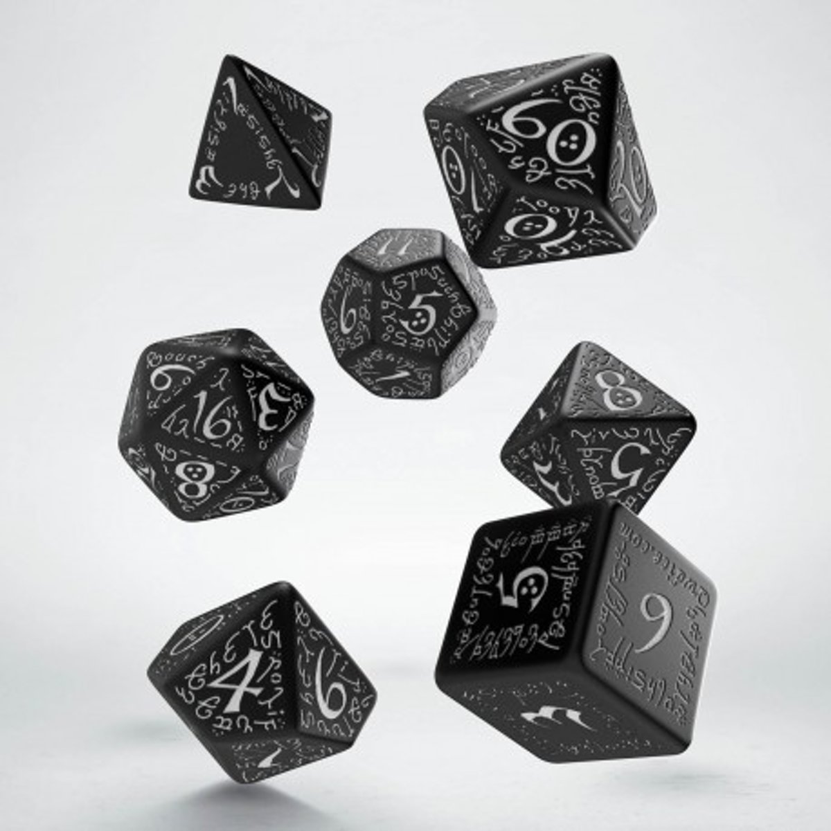 Polydice Set Q-Workshop Elvish Black & White