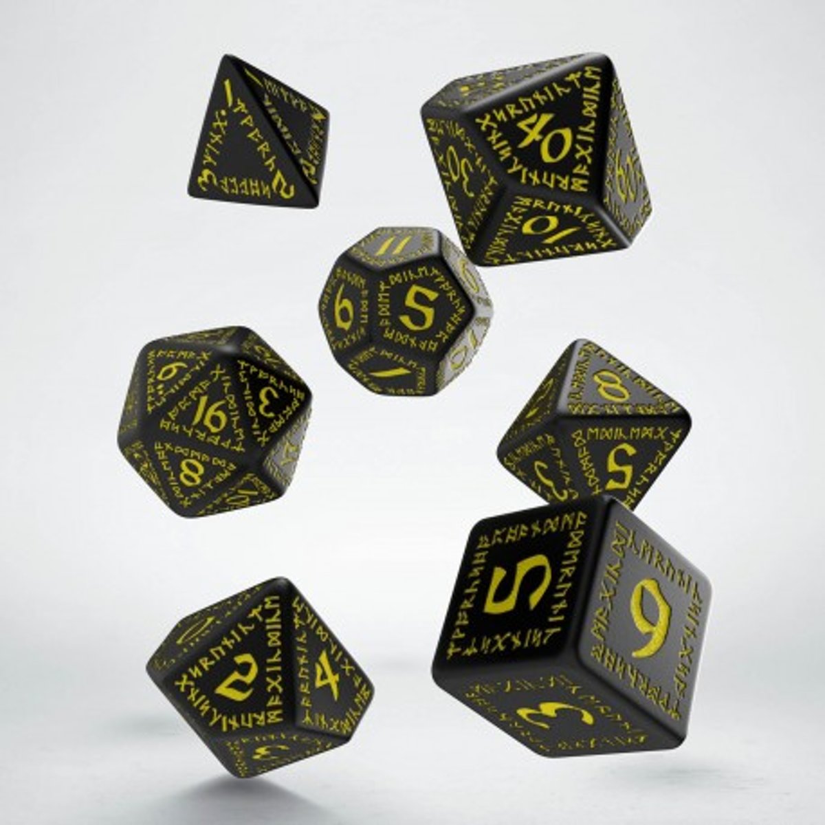 Polydice Set Q-Workshop Runic Black & Yellow