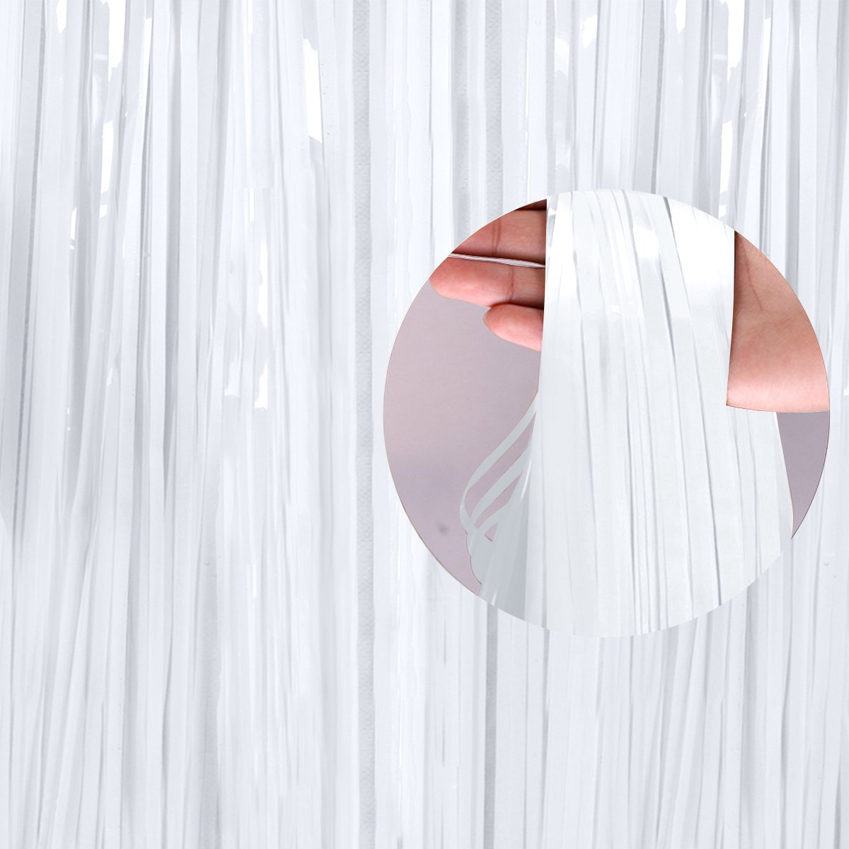 Backdrop Deurgordijn Gordijn Wit Verjaardag Huwelijk Feest Versiering Deur Folie Gordijn Witte Versiering - 100*200 Cm