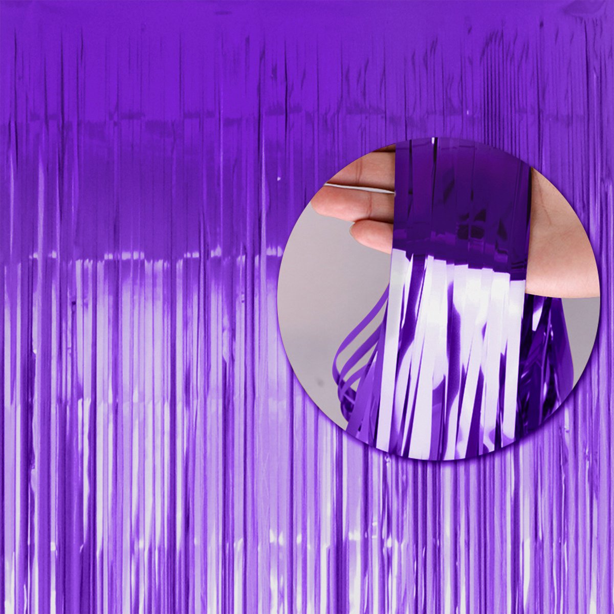 Backdrop Glittergordijn Deurgordijn Paars Zeemeermin Versiering Kinderfeestje Glitter Deur Folie Gordijn - 100*200Cm