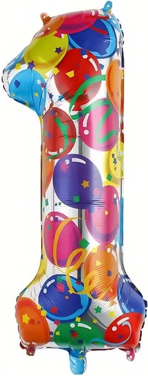Cijfer Ballonnen Ballon Cijfer 1 Verjaardag Versiering Feest Helium Ballonnen Cijferballon Folieballon Kleur Xl Formaat