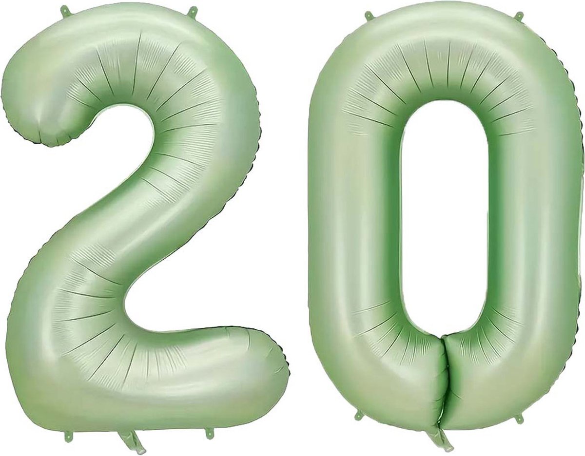 Cijfer Ballonnen Ballon Cijfer 20 Verjaardag Versiering Feest Helium Ballonnen Cijferballon Folieballon Groen Xl Formaat