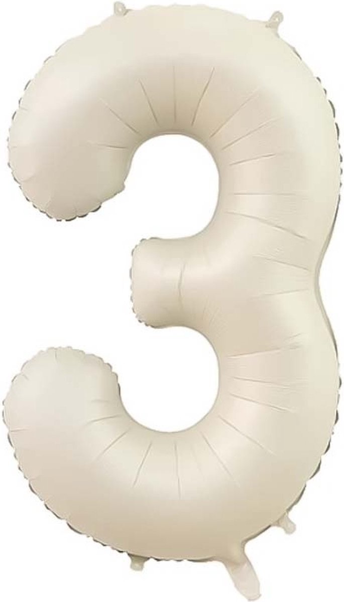 Cijfer Ballonnen Ballon Cijfer 3 Verjaardag Versiering Feest Helium Ballonnen Cijferballon Folieballon Wit Xl Formaat