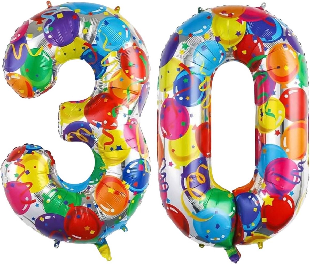 Cijfer Ballonnen Ballon Cijfer 30 Verjaardag Versiering Feest Helium Ballonnen Cijferballon Folieballon Kleur Xl Formaat