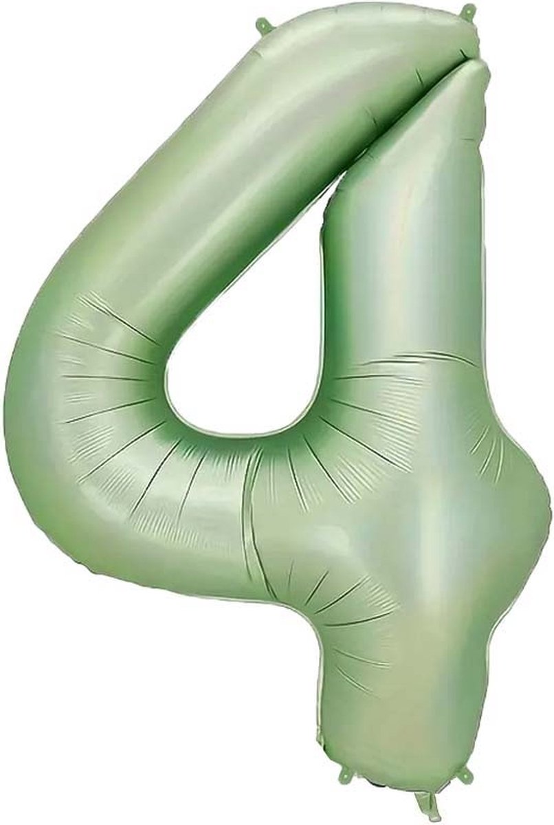 Cijfer Ballonnen Ballon Cijfer 4 Verjaardag Versiering Feest Helium Ballonnen Cijferballon Folieballon Groen Xl Formaat