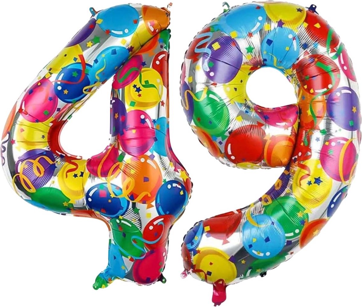 Cijfer Ballonnen Ballon Cijfer 49 Verjaardag Versiering Feest Helium Ballonnen Cijferballon Folieballon Kleur Xl Formaat
