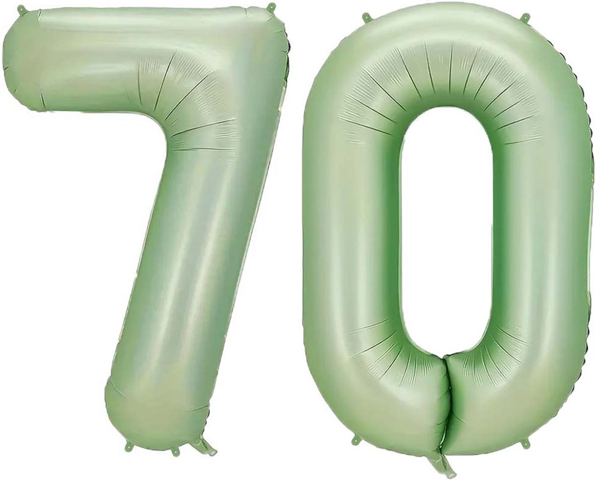 Cijfer Ballonnen Ballon Cijfer 70 Verjaardag Versiering Feest Helium Ballonnen Cijferballon Folieballon Groen Xl Formaat